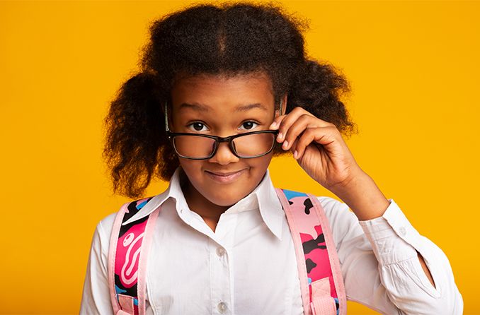 Girl wearing glasses